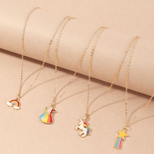 Unicorn and Rainbow Kids Necklace